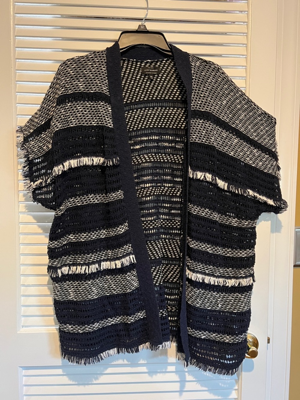 Lucky Brand Open Weave Fringe Cardigan
